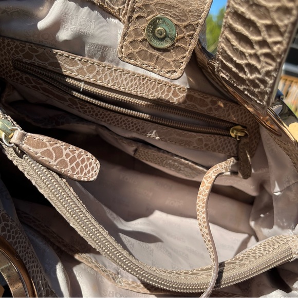 Michael Kors Tan Python Leather Double Handle Bag EUC - Picture 14 of 14